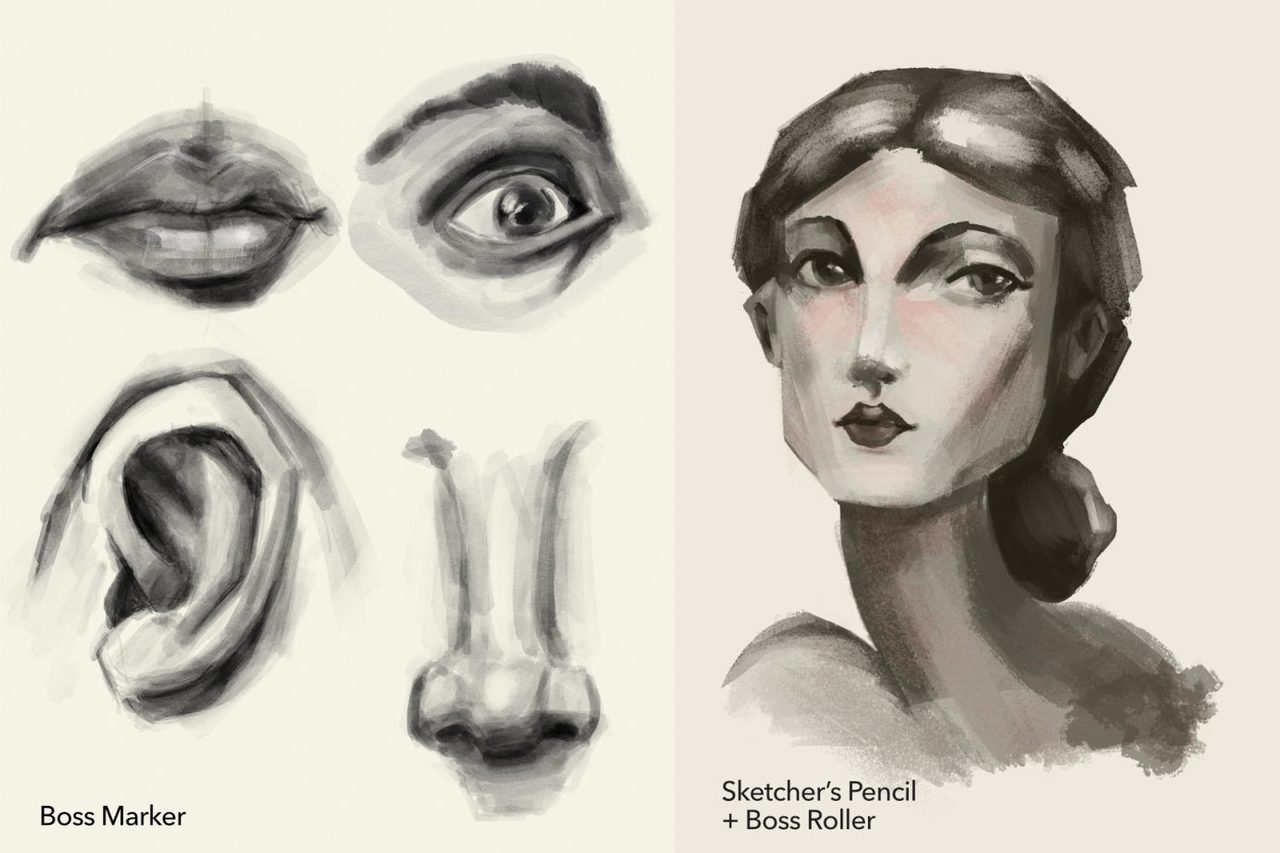 Shark sketches with Sketcher's Pencil and Boss Roller