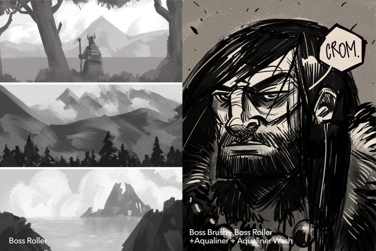 Features in Boss Marker and a portrait in Sketcher's Pencil and Boss Roller