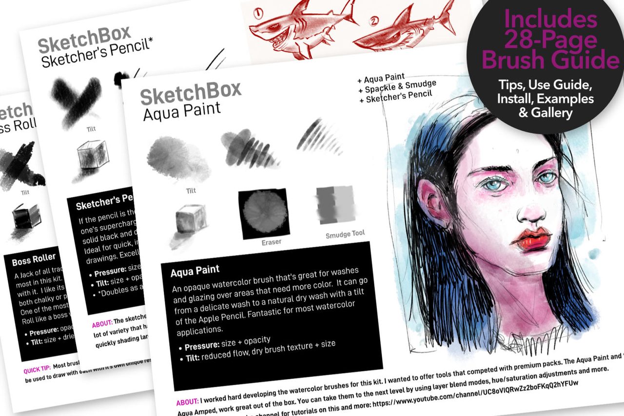 Draw like a boss: faces drawn with each brush