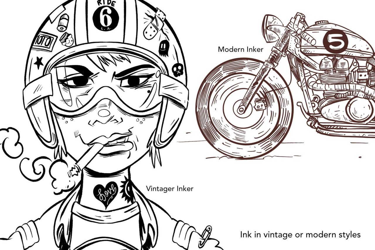 Ink in vintage or modern styles: Vintage Inker and Modern Inker